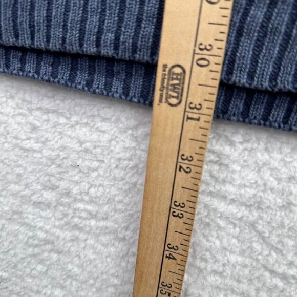 Structure Sweater Mens XXL 2XL Ribbed Blue 1/4 Zip Pullover Top Stitch - Picture 8 of 8